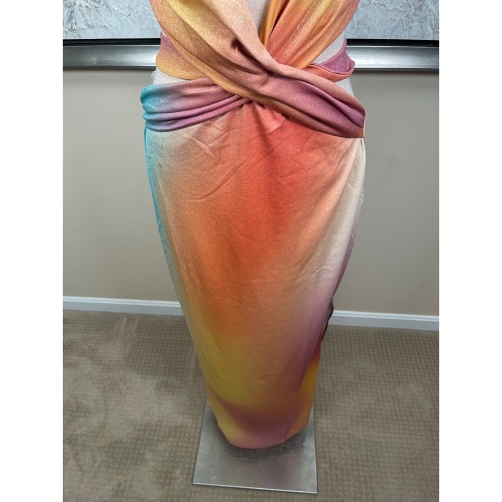BAOBAB Arlett Cutout Metallic Rainbow Daylight Maxi Dress Size Large - Picture 7 of 11